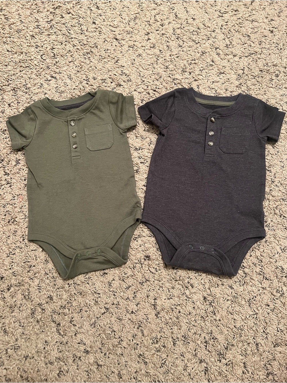 Cat & Jack Olive Henley Baby Bodysuit